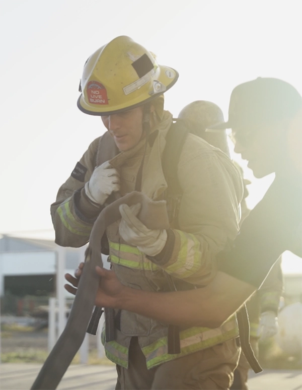 A firefighter in training.