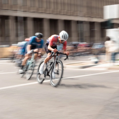 Contestants in a bicycle race.